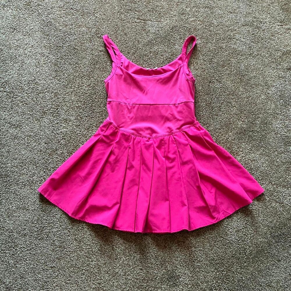 Hot pink athletic tennis exercise dress
